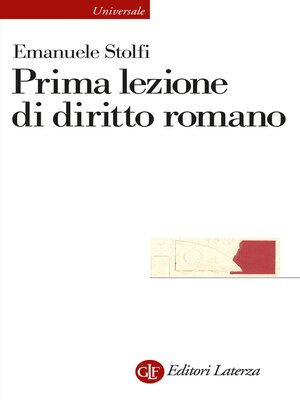 cover image of Prima lezione di diritto romano